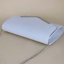1pc Solid Color Women's Evening Clutch With Chain Strap - White - View 5