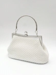 1 chiếc ly hợp đính cườm hình kim cương màu trắng với hoa được chạm khắc phần cứng Lá khóa chi tiết và dây đeo nho, phong cách cổ điển những năm 1920 Túi buổi tối đơn giản nhưng thanh lịch cho tiệc cưới cô dâu Lễ kỷ niệm năm mới, túi xách phù dâu hoặc quà tặng, thích hợp cho phụ nữ con gái, ngày tốt nghiệp ngày nhà giáo của mẹ Lễ hội Qipao và buổi hòa nhạc - trắng - Xem 7