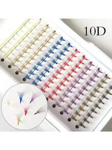 120 piezas de pestañas postizas curvas en colores surtidos, con aspecto natural y sin raíz de estilo de piel de marta, de 9-14 mm, pestañas reutilizables en azul/morado/rosa/verde