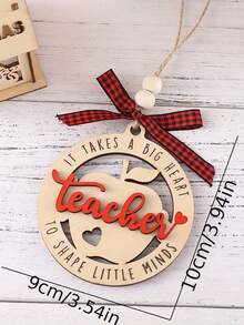 1入teacher英文圓形雙層吊墜老師禮物,開學季贈禮,家居裝飾窗戶壁爐吊飾,教師節禮物,感謝老師禮物,老師生日禮物美女,教師感謝節禮物,裝飾物 - 米色 - 查看 5