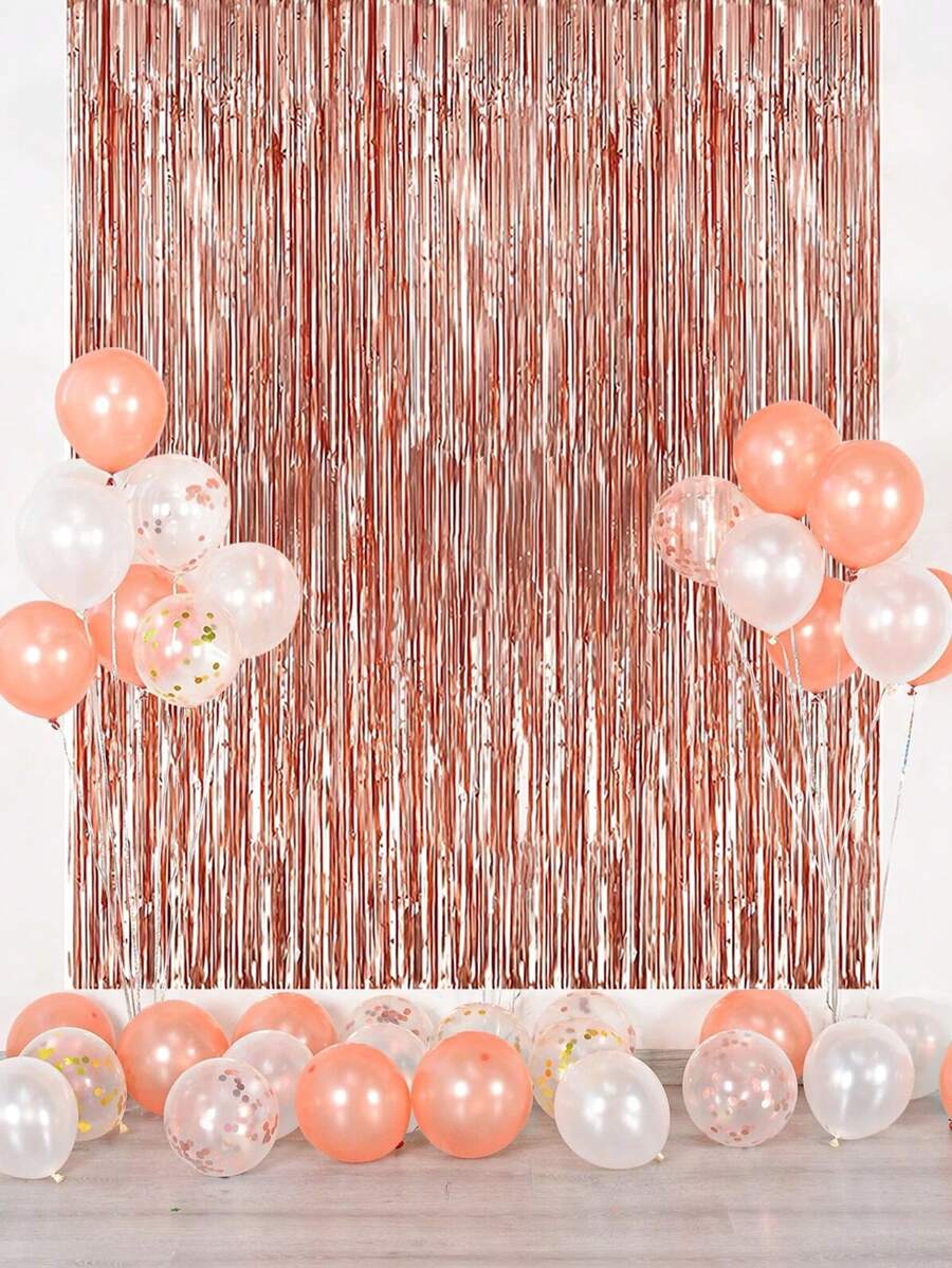 2入組(1m*2m)派對裝飾背景簾,玫瑰金流蘇簾,雨簾,派對裝飾