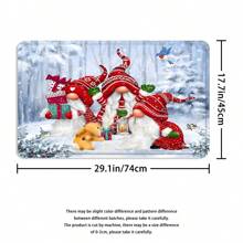 1 pezzo Set di telo da bagno o tappetino con stampa di elfi natalizi, design semplice, con 12 ganci per tenda da doccia inclusi come regalo, per uso in bagno, idea regalo per il ritorno a scuola