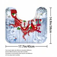 1 pezzo Set di telo da bagno o tappetino con stampa di elfi natalizi, design semplice, con 12 ganci per tenda da doccia inclusi come regalo, per uso in bagno, idea regalo per il ritorno a scuola