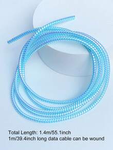 Điện thoại di động Bảo vệ cáp dữ liệu Dây thừng , Charging Cable Quanh co Sự bảo vệ Mùa Xuân Dây thừng 1.4 Meters - Màu xanh lam - Xem 3