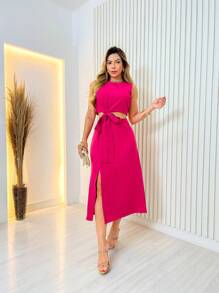 Women Two-piece Outfits - 乾枯玫瑰色 - 查看 1