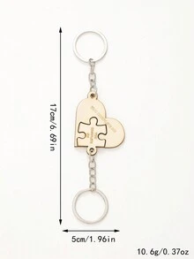 1pc Wooden Keychain Laser Engraved With Initials, Unisex - Multicolor - View 9