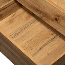 Sweiko Lowboard, TV-Schrank mit Flügeltüren und 2 Schubladen, schwarz und Eiche, Moderner Colorblocking-TV-Schrank TV-Schrank mit Holzmaserung ,180 x 38 x 50 cm