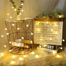1pc Warm White Battery Powered Mini Ball String Light - Apricot - View 3