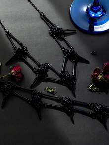 2入組哥德風鳥頭骨垂墜項鍊,適用於女性,酒吧派對禮物