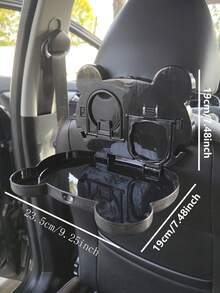 1pc Bear Design Multifunctional Car Food Tray & Cup Holder - Black - View 5