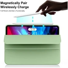 Apple 平板电脑保护套，柔软防摔保护，超薄/智能支架/自动唤醒保护套，兼容 iPad，兼容 iPad 第 9 代/iPad 第 10 代（绿色） - 抹茶綠 - 查看 5