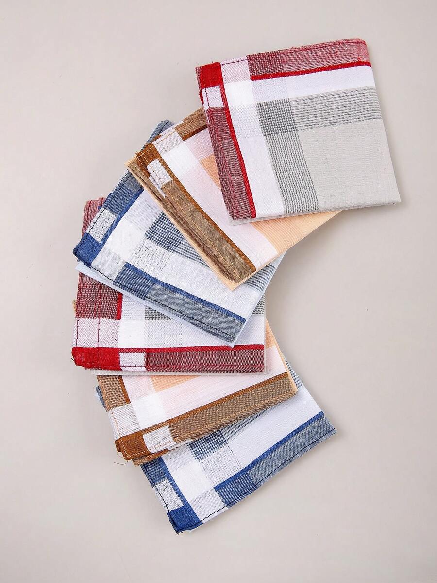 Khăn tay kẻ sọc mềm mại họa tiết caro nhiều màu bỏ túi khăn tay kẻ caro cho nam 15,7x15,7 inch - Nhiều màu - Xem 1