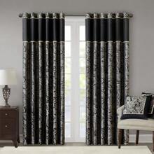 Aubrey Jacquard Curtain Panel Pair, Elegant All Season Black Out Panel Fits Spring Lux Bedroom Decor, Christmas Thanks Giving Gifts - màu đen - Xem 1