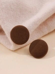 1 đôi Thanh lịch Cao quý & Thoải mái Nhung Bông tai stud Thích hợp Đối với Của phụ nữ Mặc hàng ngày - Cà phê - Xem 5