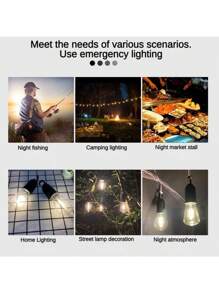 戶外露營燈,采用鎢絲和led燈泡,适用于夜市和街边小摊。高品質戶外露營燈,采用鎢絲和充電式led燈泡,適用於夜市和家庭使用。 - 黑色 - 查看 11