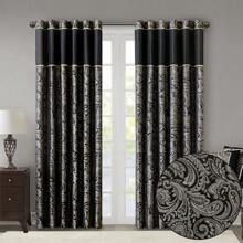 Aubrey Jacquard Curtain Panel Pair, Elegant All Season Black Out Panel Fits Spring Lux Bedroom Decor, Christmas Thanks Giving Gifts - màu đen - Xem 7