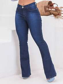 Women Jeans - Navy Blue - View 1