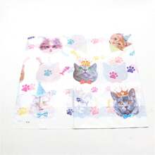 1Pc, Pet Cat Themed Party Tablecloth, Cat Paw Print Plastic Tablecloth Table Cover, Birthday Party Tableware Supplies For Puppy Cat Birthday Decorations Party Favors - As Shown In the Figure - View 9