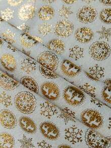 麋鹿和雪花的聖誕花圈,金色 - 金色 - 查看 4