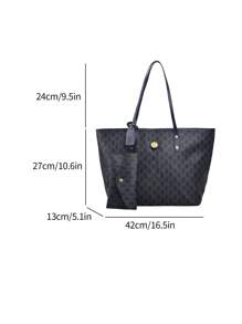 Dedoo 1个高品质手提包，2024新款时尚百搭奢华托特包/单肩包，大容量办公单肩包，适合作为礼物送给女朋友，也适合购物、约会、旅行、休闲、工作等各种场合，吸睛女士工作包 - 彩色 - 查看 8