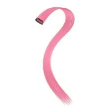 6片彩色夹式接发片，派对挑染，20英寸粉色直发接发片，夹式合成假发，适合万圣节装扮、圣诞节、新年礼物，女士（粉色） - 粉色 - 查看 9