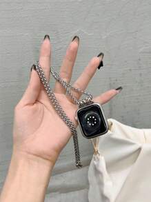 1pc Unisex Watch Band Strap Fits 38/40/41/44/45/49/42/46mm For Apple Watch S11/SE3/Ultra3/Ultra/SE/SE2/10/9/8/7/6/5/4/3/2/1 - Silver - View 5