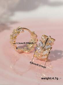 1 对优雅方晶锆石环形耳环，适合女士结婚纪念日订婚派对珠宝情人节礼物、妈妈、母亲、母亲节、礼物 - 金黃色 - 查看 5