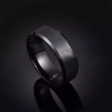 3pzs Anillo Hombre De Titanio Acero Inoxidable Minimalista - Negro - Ver 6