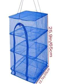 Foldable Hanging Drying Rack For Shrimp, Fish, Vegetables, And Herbs - Mesh Drying Net (25.59X13.78X13.78in), Kitchen Stuff Camping
