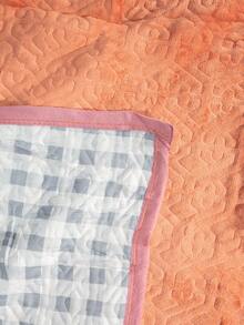 Double Bedspread Quilt With Brief, Straight Edge 2.00x2.30 - Coral Orange - View 6