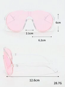 1pc Ladies' Transparent Pc Oversized Geometric Frame Fashion Eyeglasses - Baby Pink - View 6