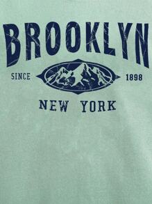 Chàng trai trẻ Ấm áp Hoodie Và Quần thể thao  Với In thư - màu xanh lá - Xem 7