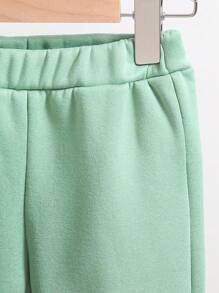 Chàng trai trẻ Ấm áp Hoodie Và Quần thể thao  Với In thư - màu xanh lá - Xem 5