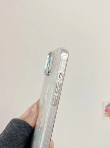 Cute Bunny Ballerina Shoe Phone Case With Seashell Texture - Silver - View 5