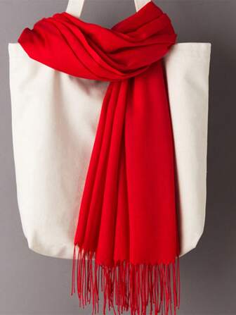 1 件 190*70 厘米户外经典纯色防风围巾闪亮轻质流苏围巾，适合女士，适合空调房间，四季头巾，冬季秋季