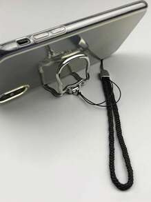 Multifunctional Mobile Phone Lanyard Ring Holder Finger Strap - Black - View 1