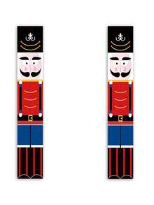 2pcs Christmas Nutcracker Backdrop Background With Fairy Tale Puppet Soldier Prince Guard Decoration Prop - Multicolor - View 3