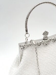 1 chiếc ly hợp đính cườm hình kim cương màu trắng với hoa được chạm khắc phần cứng Lá khóa chi tiết và dây đeo nho, phong cách cổ điển những năm 1920 Túi buổi tối đơn giản nhưng thanh lịch cho tiệc cưới cô dâu Lễ kỷ niệm năm mới, túi xách phù dâu hoặc quà tặng, thích hợp cho phụ nữ con gái, ngày tốt nghiệp ngày nhà giáo của mẹ Lễ hội Qipao và buổi hòa nhạc - trắng - Xem 10