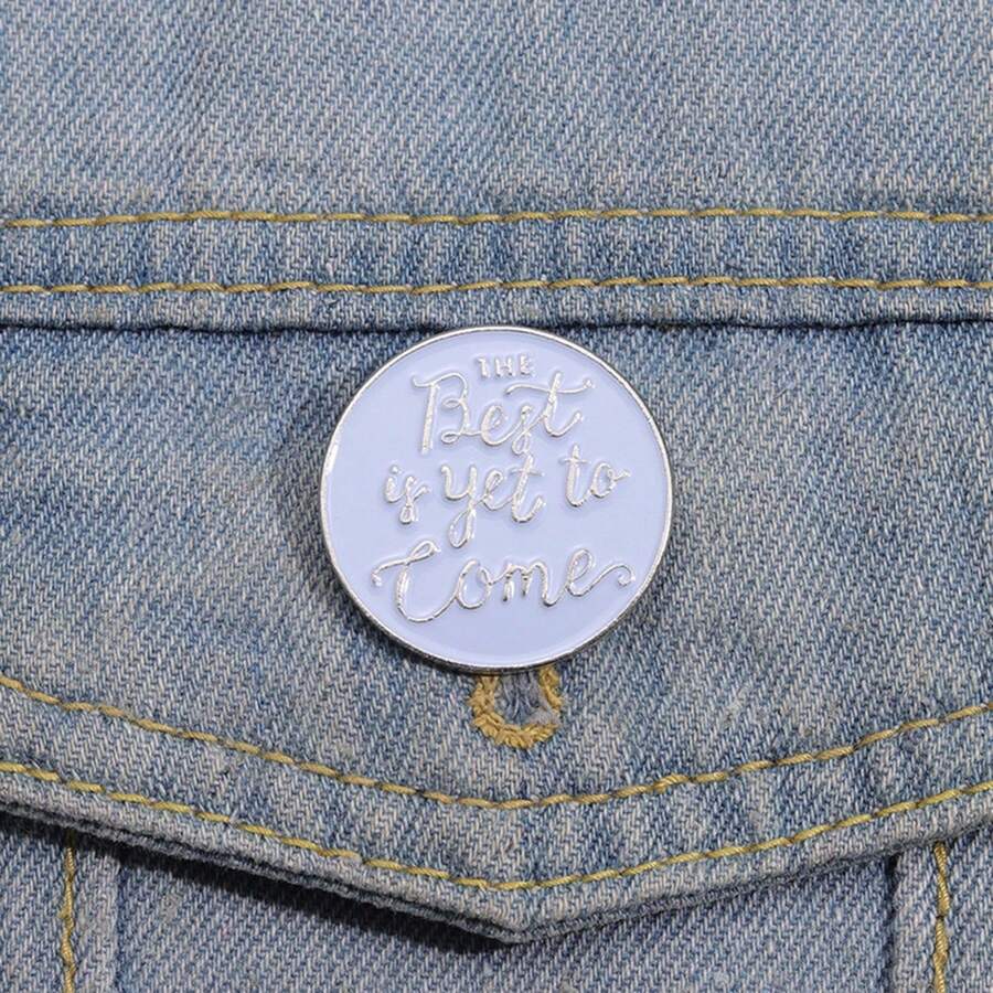 1入創意卡通可愛的幾何圓形字母金屬胸針,合金卡通可愛的小鳥裝飾針,假日裝飾裝飾護徽,送予女士和女孩的假日禮物