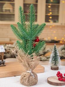 1pc Christmas Tree Shaped Ornament For Tabletop Decoration, Home Decor - Red - View 5