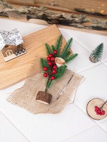 1pc Christmas Tree Shaped Ornament For Tabletop Decoration, Home Decor - Red - View 4