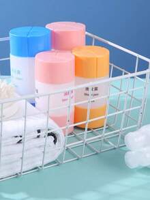 1pc Travel-sized Cosmetic Container Set For Shampoo, Shower Gel, And Lotion - Blue and White - View 4