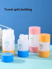 1pc Travel-sized Cosmetic Container Set For Shampoo, Shower Gel, And Lotion - Blue and White - View 3