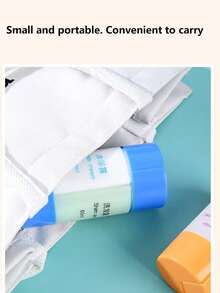 1pc Travel-sized Cosmetic Container Set For Shampoo, Shower Gel, And Lotion - Blue and White - View 5