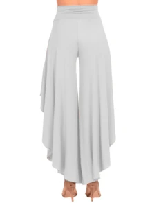 Falda pantalon ancho con volanes - Blanco - Ver 3