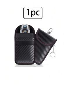 1個鎖匙盒專用袋,汽車rfid信號屏蔽鎖匙盒保護套,小巧便攜,適用於商務人士,日常存儲,教師禮物 - 黑色 - 查看 1