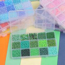 15 格金色玻璃米珠管串珠材質套件適用於 Diy 項鍊、手鍊、珠寶製作 - 金黃色 - 查看 3