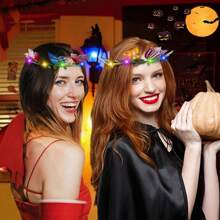 5入組led花冠頭帶和五彩蝴蝶燈光髮套,發光led頭飾點亮花圈頭饰,女士婚禮聖誕萬聖節夜間party皆宜