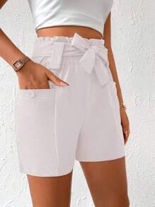 Women Shorts - 白色 - 查看 2