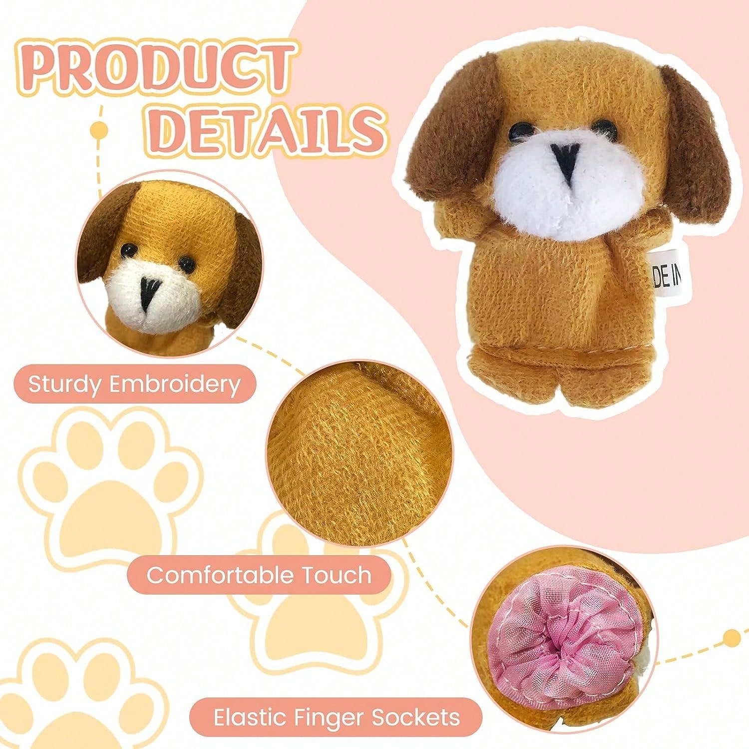 24 PCS Finger Puppets Set Mini Stuffed Animals Finger Puppet Toys For